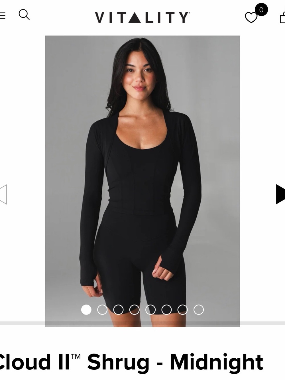 Vitality Cloud II Shrug - Black XS